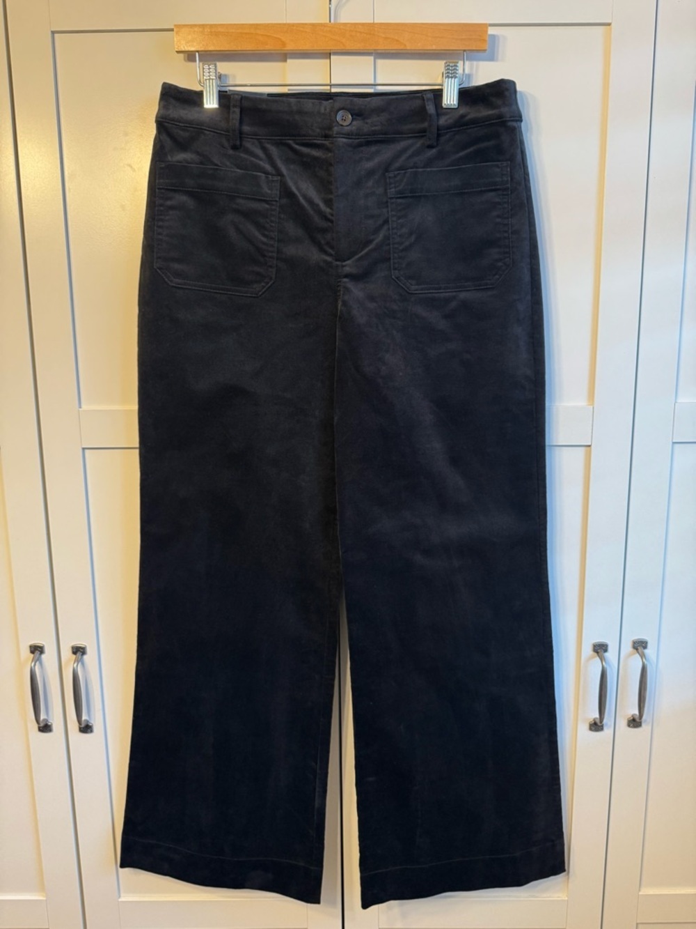 J.Crew Factory Velvet Lizzie Patch- Pocket Pant in Black Size 30